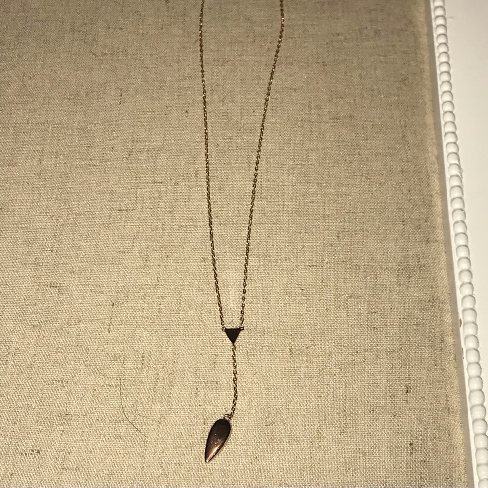 Rose gold tear drop necklace